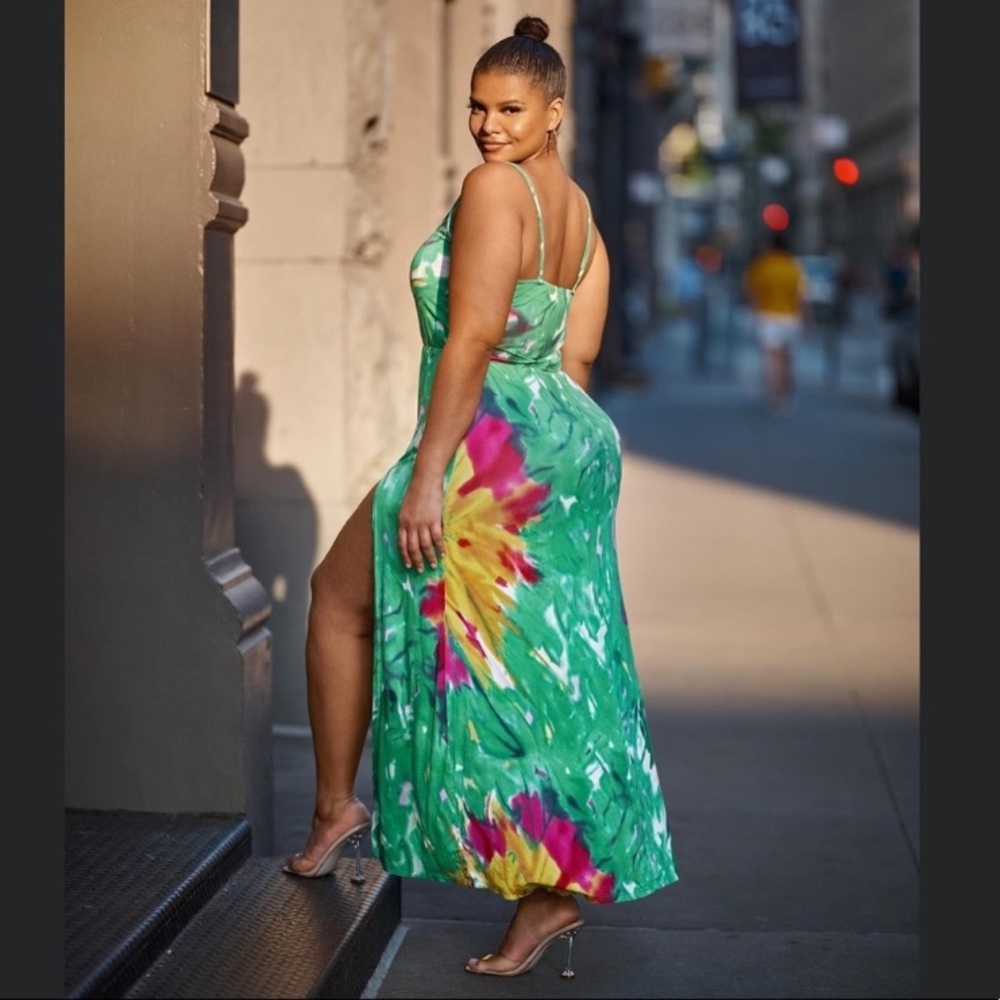 Kaylee Green Tie Dye Maxi Dress